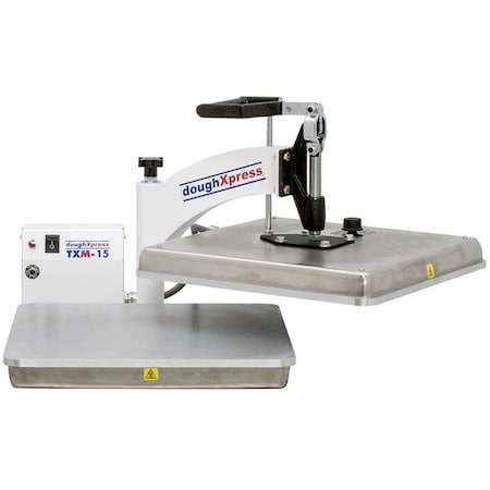 TXM-15 15x15in Dual-Heat Manual Swing Away Tortilla Dough Press - 240V 3100W